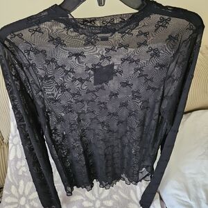 American Eagle Outfitters Black Lace Blouse